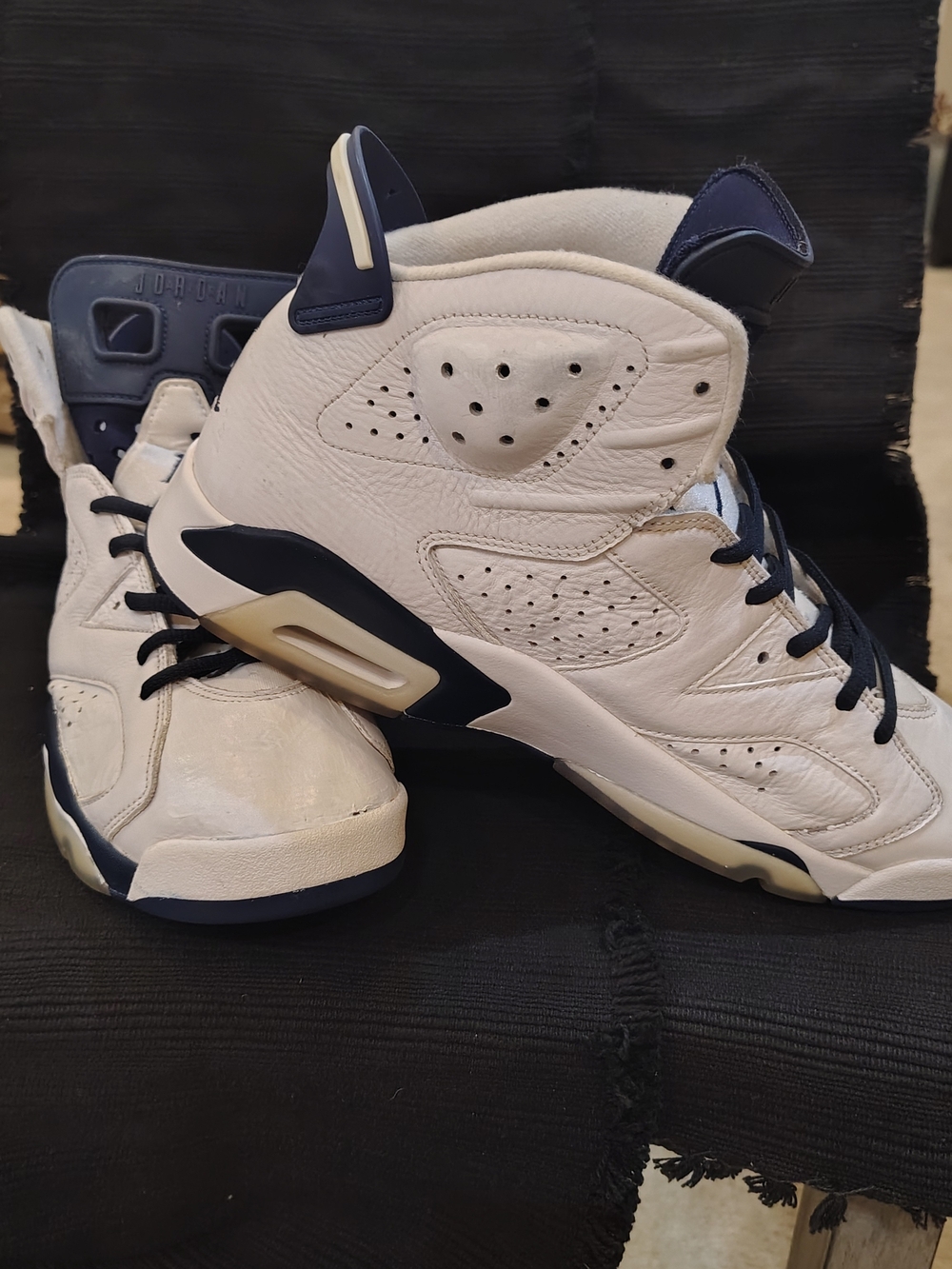 Jordan Retro 6 White Navy Men's Sneakers